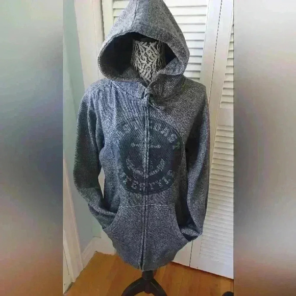 East Coast Lifestyle Women's Full Zip Hoodie Heather Grey - Picture 1 of 10